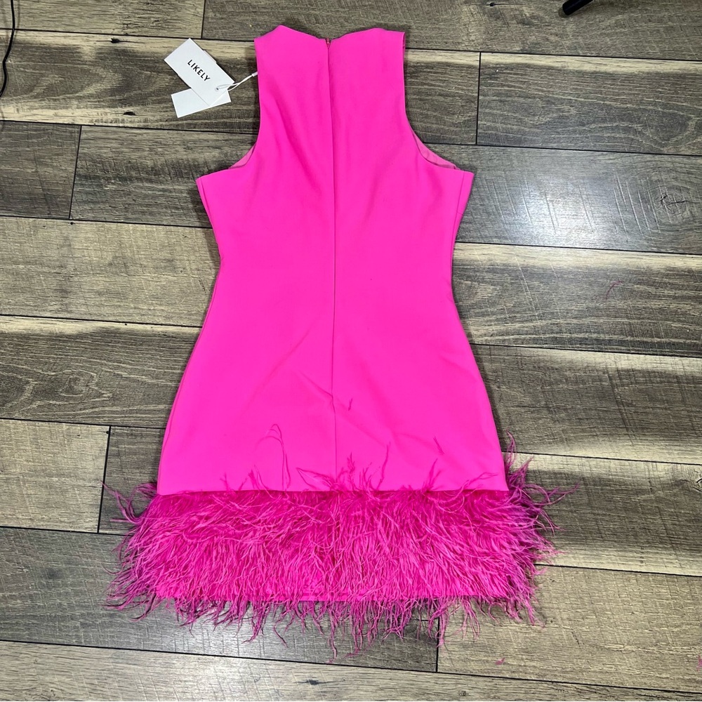 Likely Fuchsia Feather Hem Dress - Picture 5 of 6